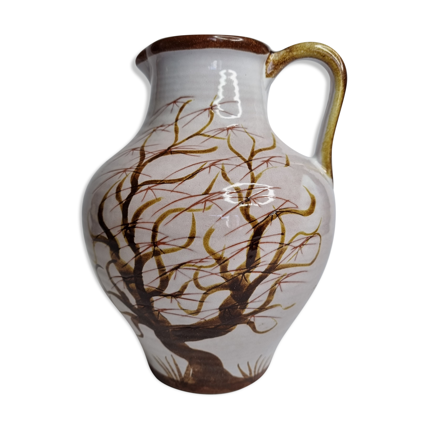West Germany vase with bonzaï decoration, 23 cm
