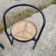 Set 2 tub chair Italian design black tubular metal frame - cane seat