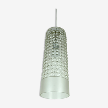 Lampes cylindriques à bâton suspension luminaire verre à bulles verre gravé design rolf krueger 1967