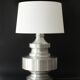 Large brushed aluminium table lamp, 1970s