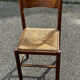 Set of 3 vintage wooden and straw chairs – 1950s