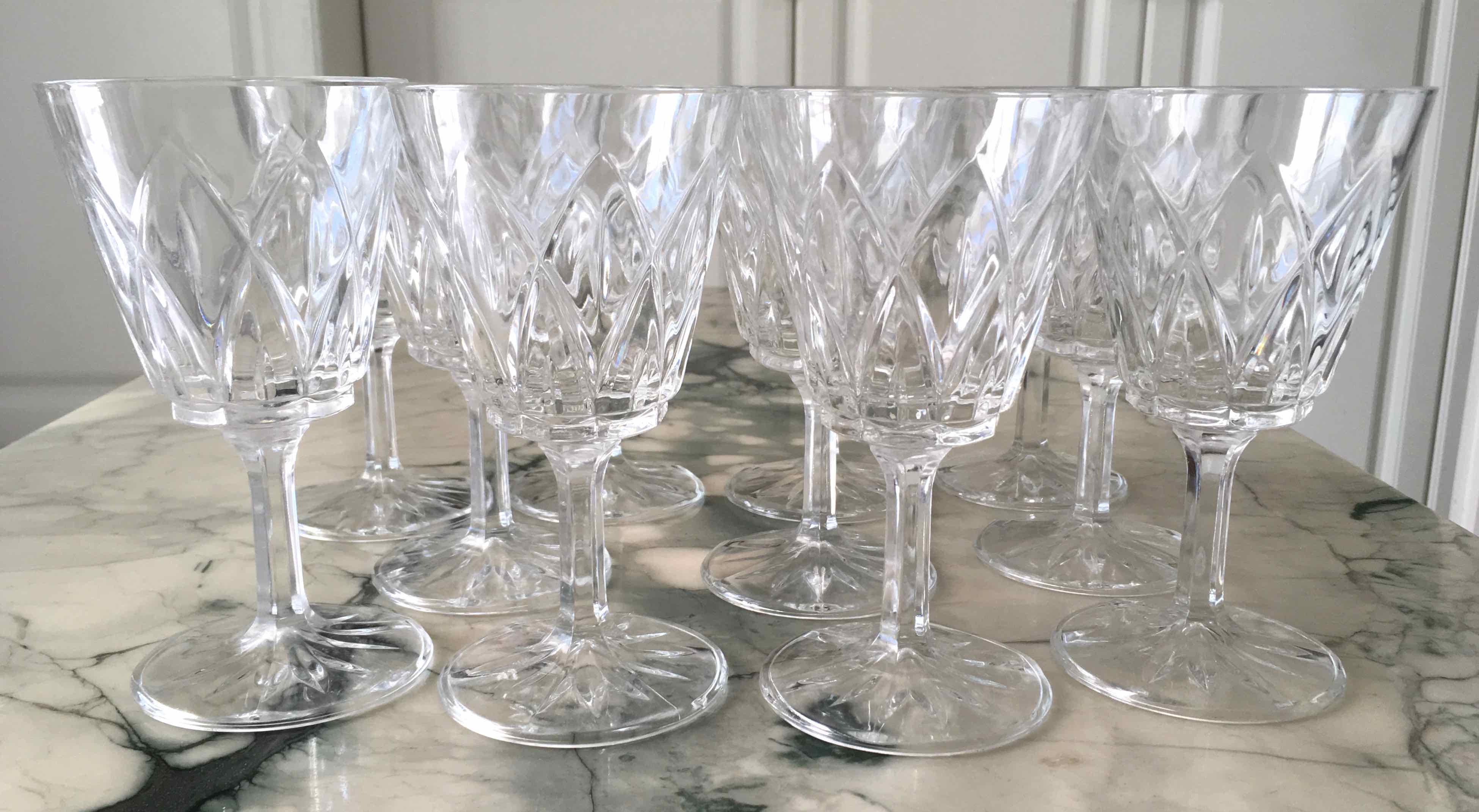 Set of 11 vintage wine glasses