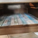 Bench chest gilded oak