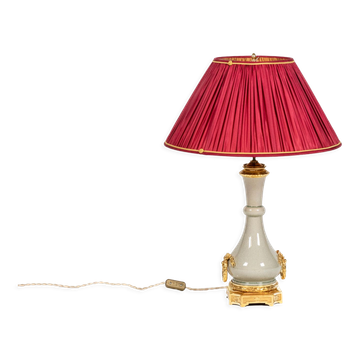Lamp in bronze and celadon porcelain, circa 1880