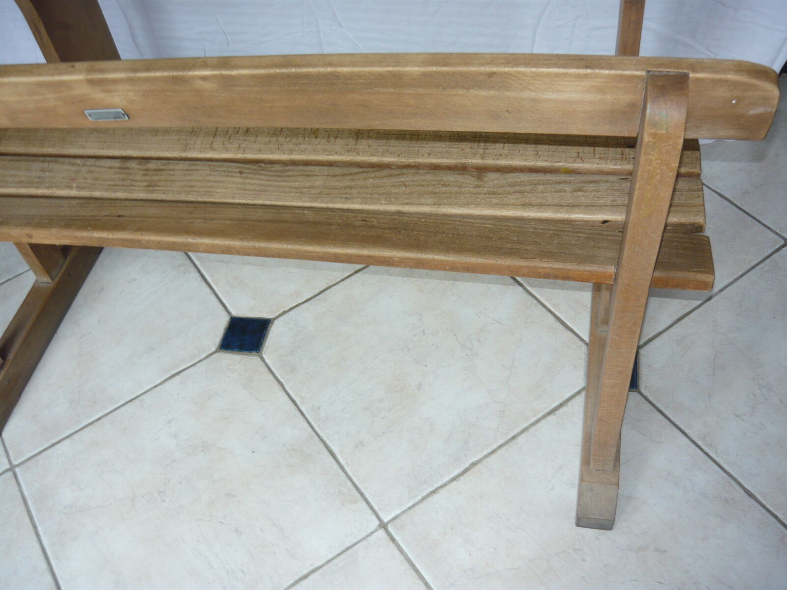 Solid wood school desk from the 1950s