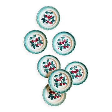 Lot de 7 assiettes à dessert vintage Badonvilier