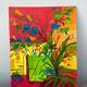 Tableau peinture nature morte bouquet de fleurs 