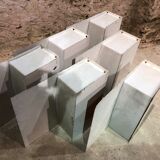 Series of 10 white laqué metal wall light 1960s