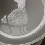 Set of 7 modernist flat plates Lunéville 1930 white earthenware