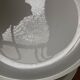 Set of 7 modernist flat plates Lunéville 1930 white earthenware