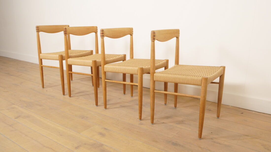 4 x dining chair | Bramin | H.W. Klein | Soaped oak | Restored