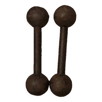 Pair of vintage 1kg dumbbells