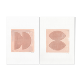 Ensemble de 2 peintures sur papier M269 & M270 signées Eawy
