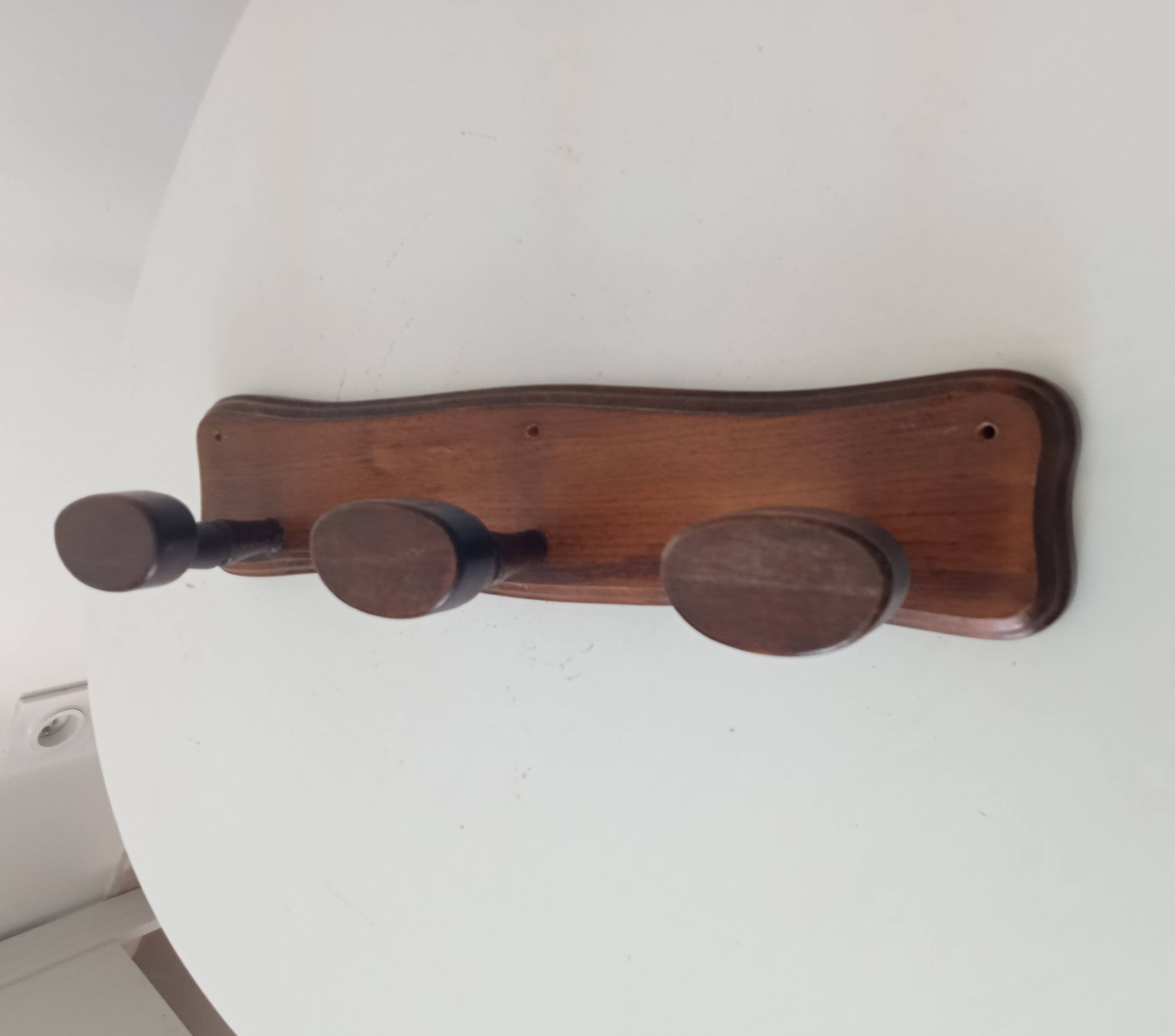 Vintage solid wood wall coat rack