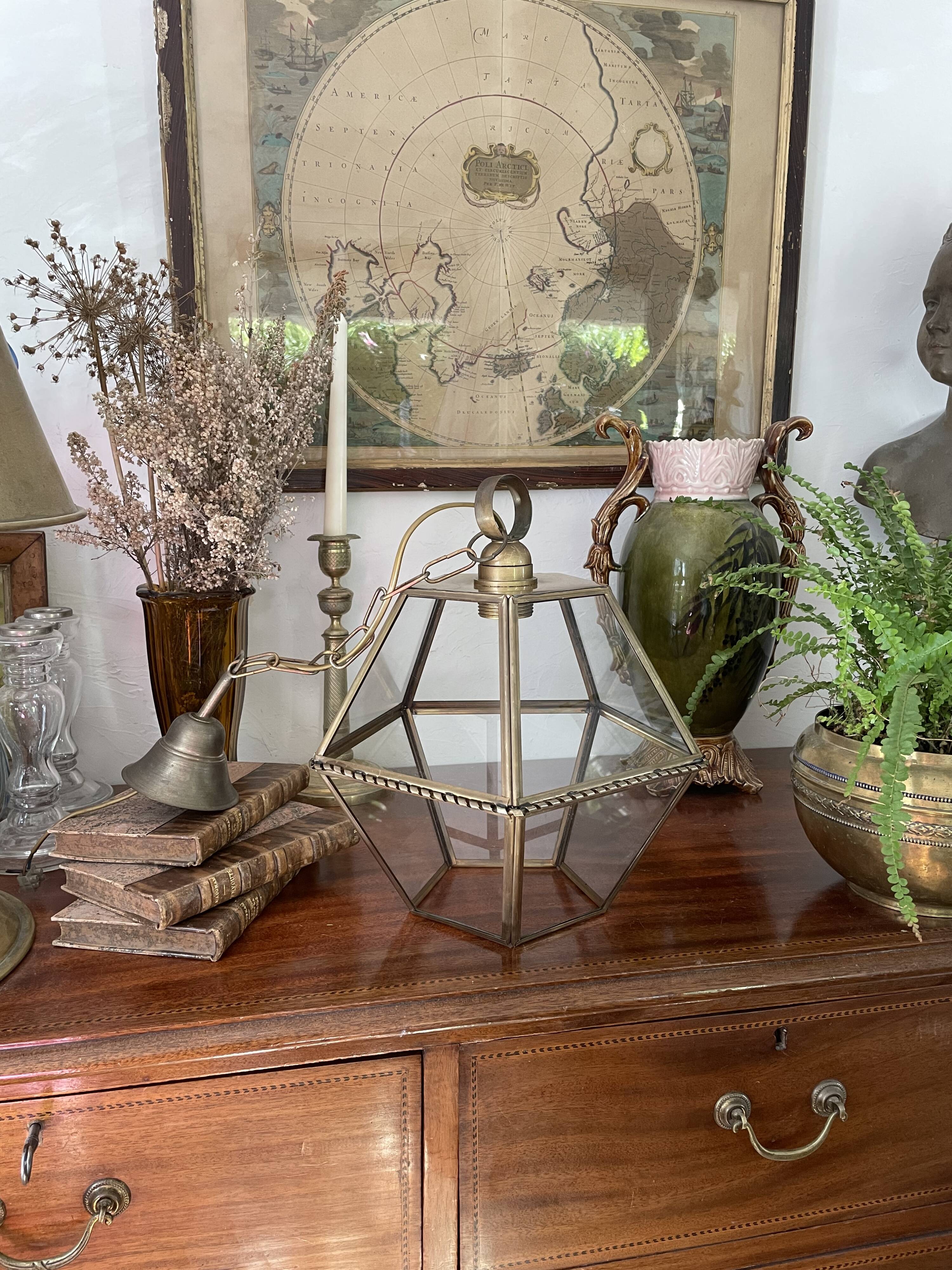 Brass lantern suspension