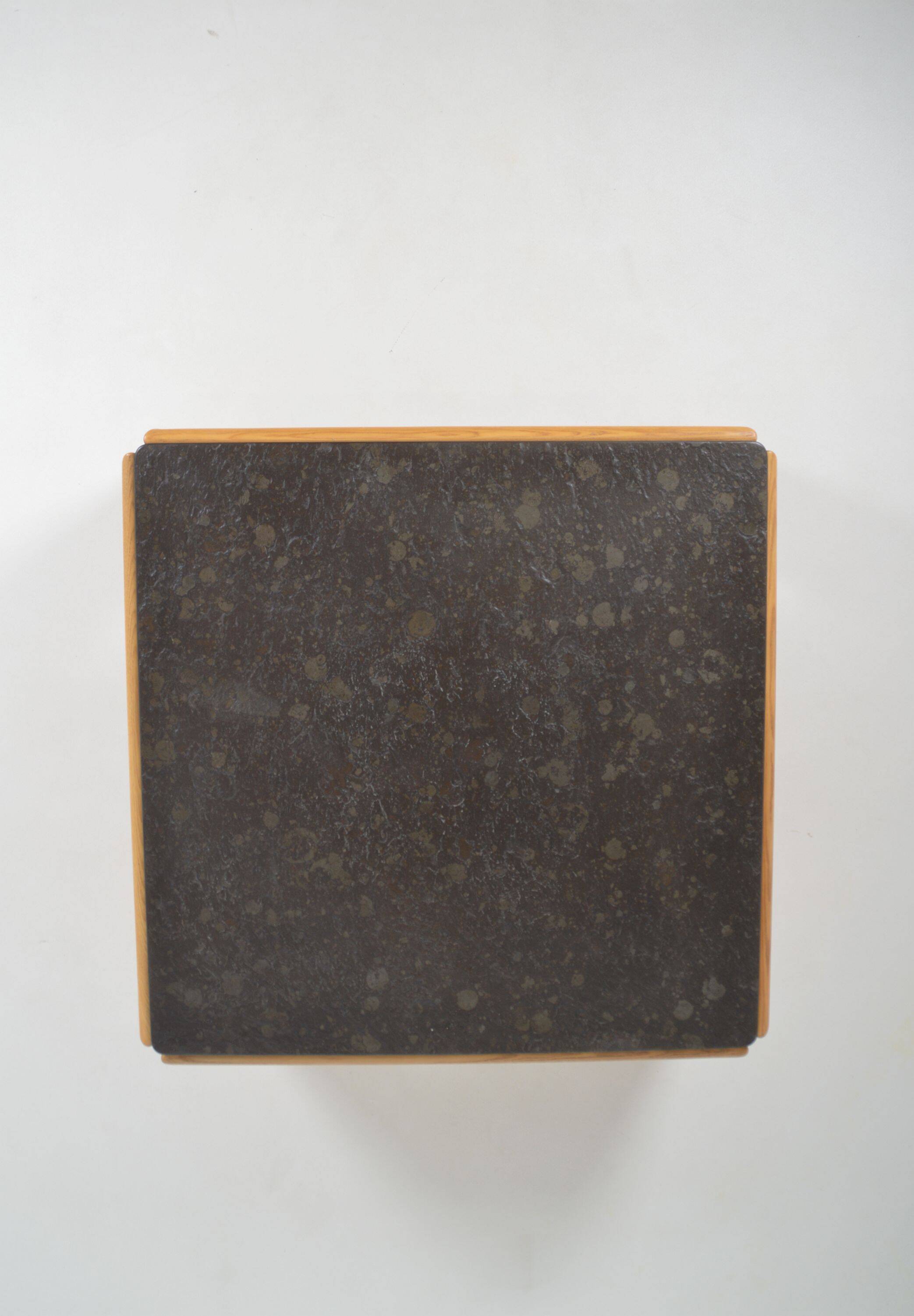 Brutalist coffee table with natural stone top, 1970s