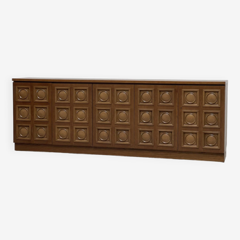 Graphical brutalist credenza, 1970s