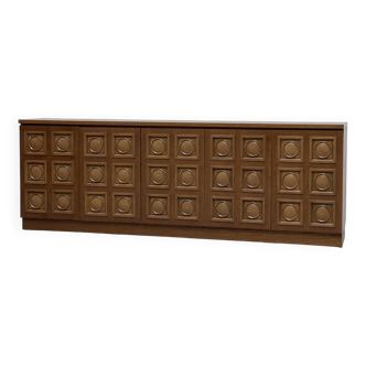 Graphical brutalist credenza, 1970s