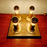 Space Age ceiling light/wall lamp in brass, Cosack Leuchten, 1970.