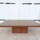 Brown leather designer coffee table