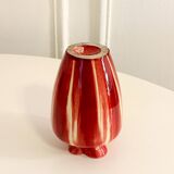 Glazed ceramic vase, Flower neck, Bordeaux, 1970 - 17 X 13 cmV