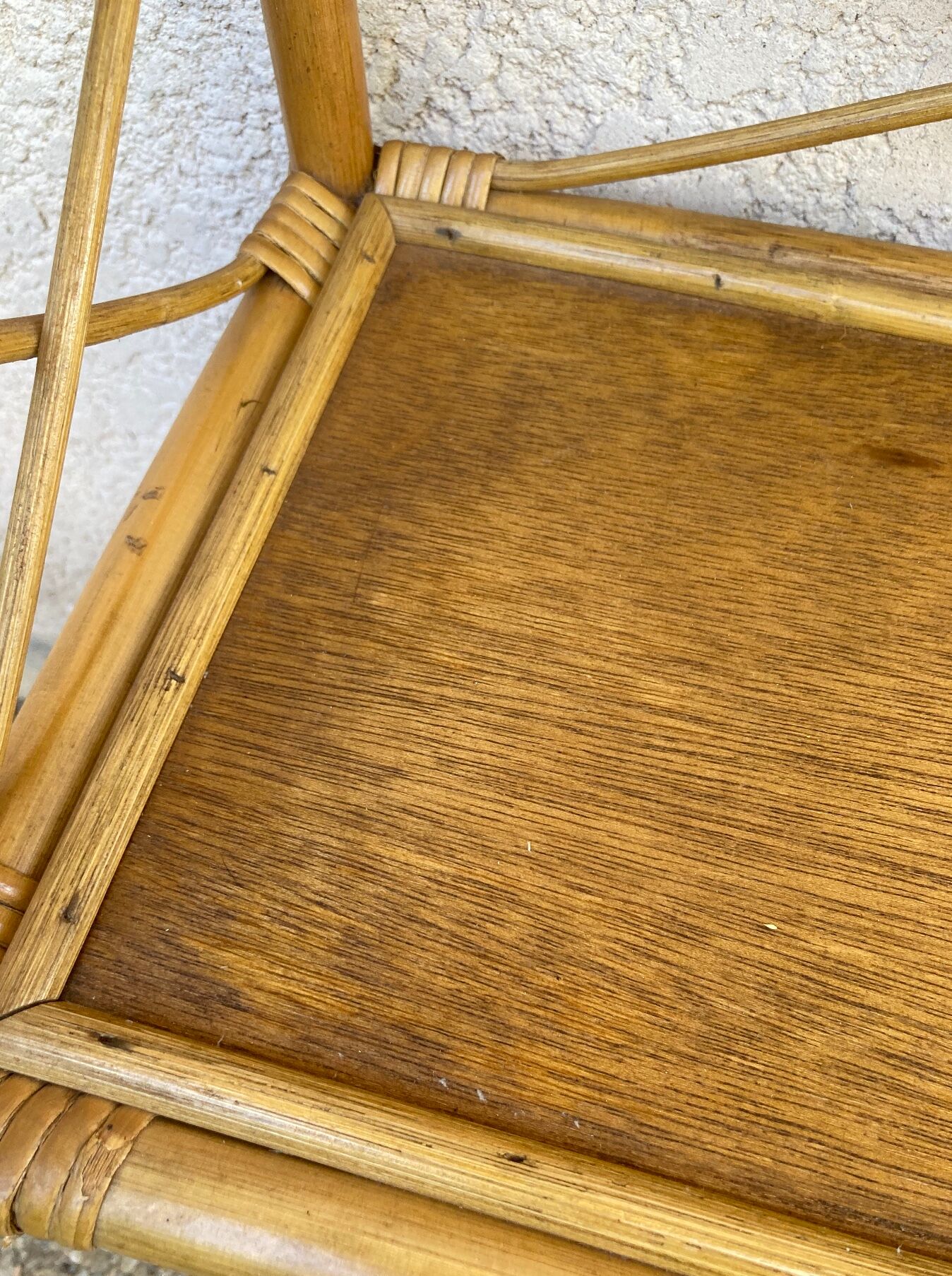 Vintage rattan shelf