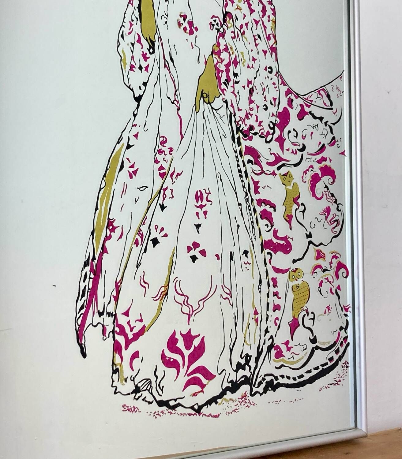 Art nouveau vintage mirror, looking very undancey indeed, illustration by Arthur Rackham