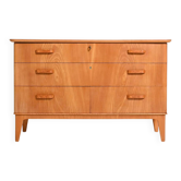 Scandinavian chest of drawers in elm wood, 1950s