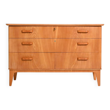 Scandinavian chest of drawers in elm wood, 1950s