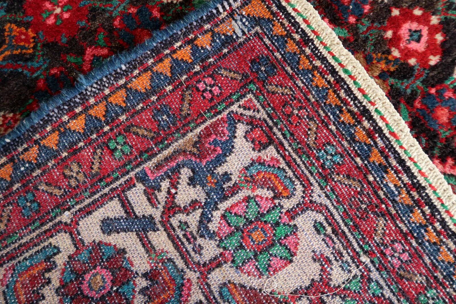 Handmade vintage Persian Malayer rug 129cm x 219cm 1960s