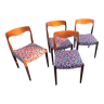 Set of 4 Scandinavian teak chairs 60/70s