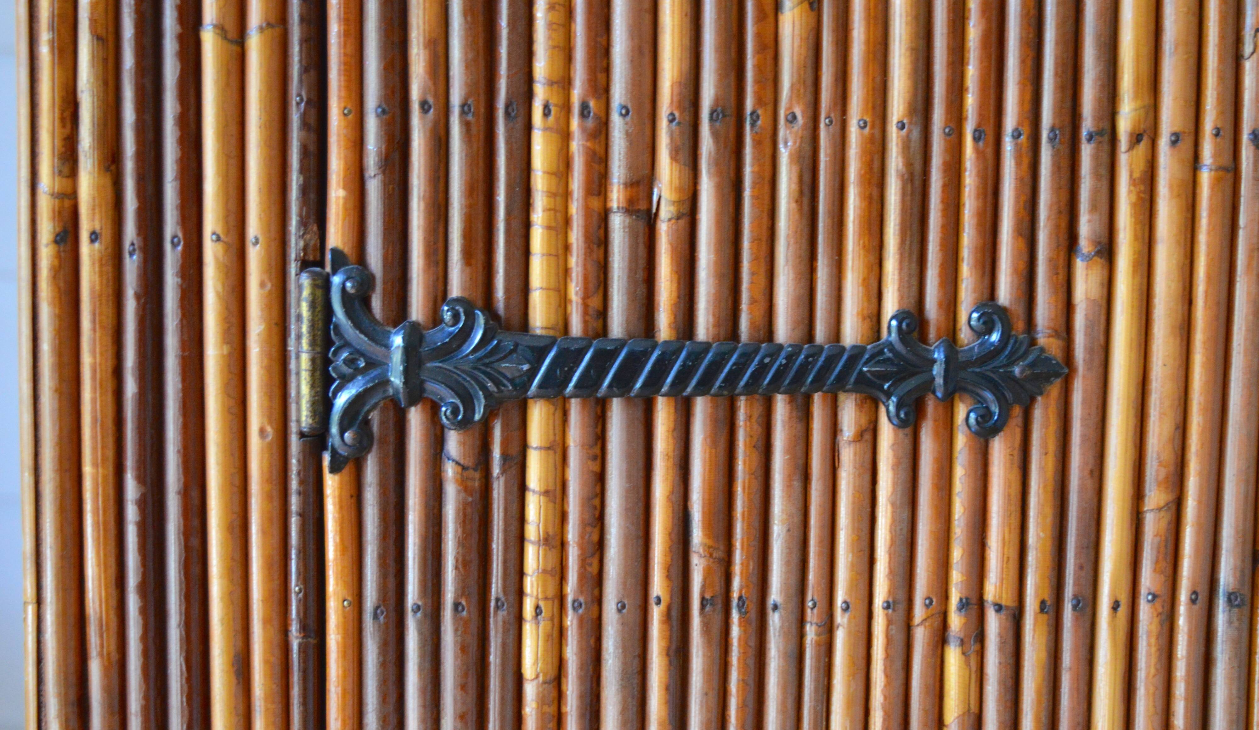 Rattan and bamboo wardrobe