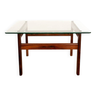 Danish coffee table in rosewood and glass by Arne Wahl Iversen 1960.