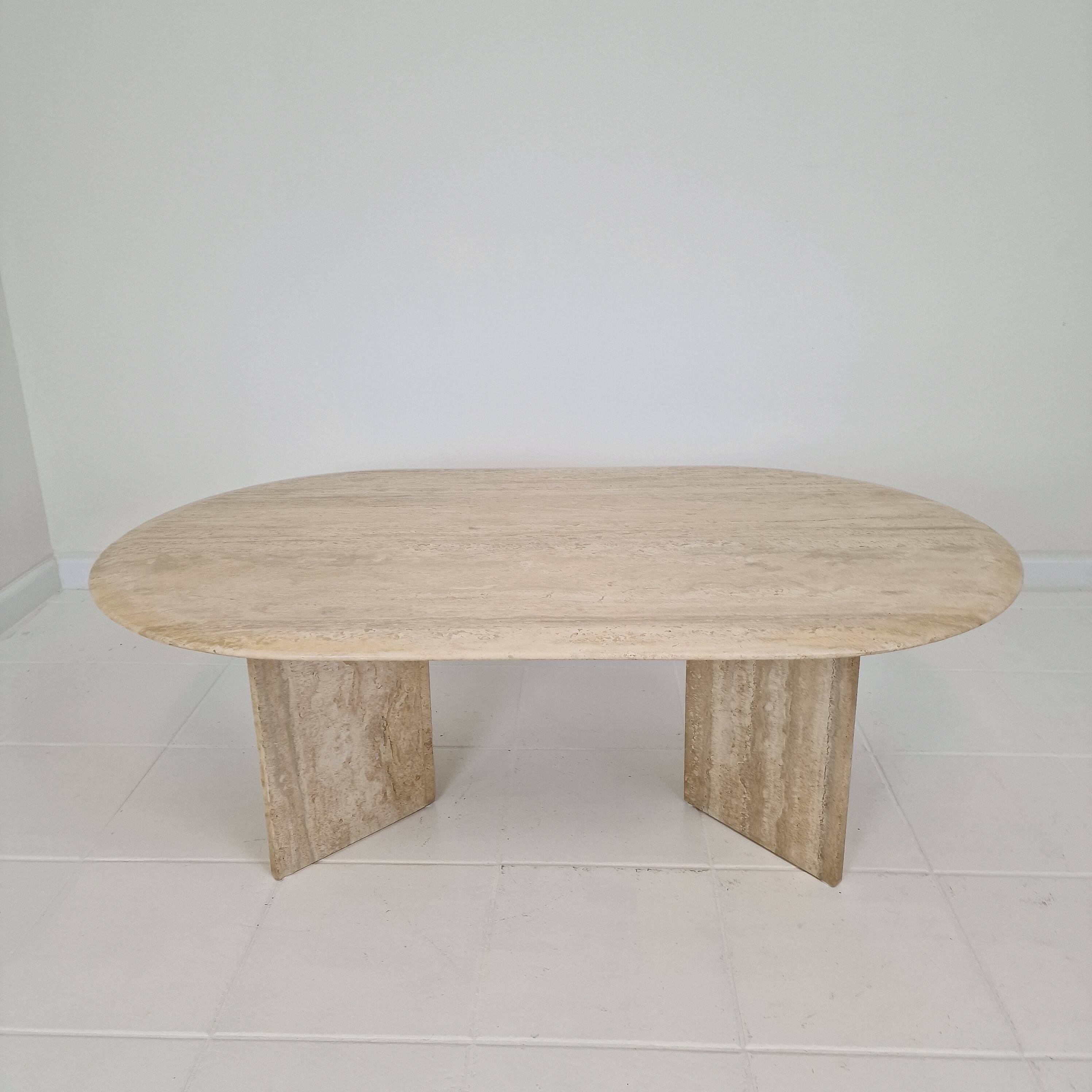 Travertine Coffee or Side Table, Italy 1980s
