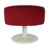 70's tulip and red velvet space age stool