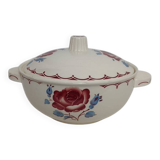Badonviller soup tureen a la rose in semi-porcelain