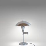 Bauhaus Chromed Desk Lamp with Adjustable Lampshade, Italy 1950s