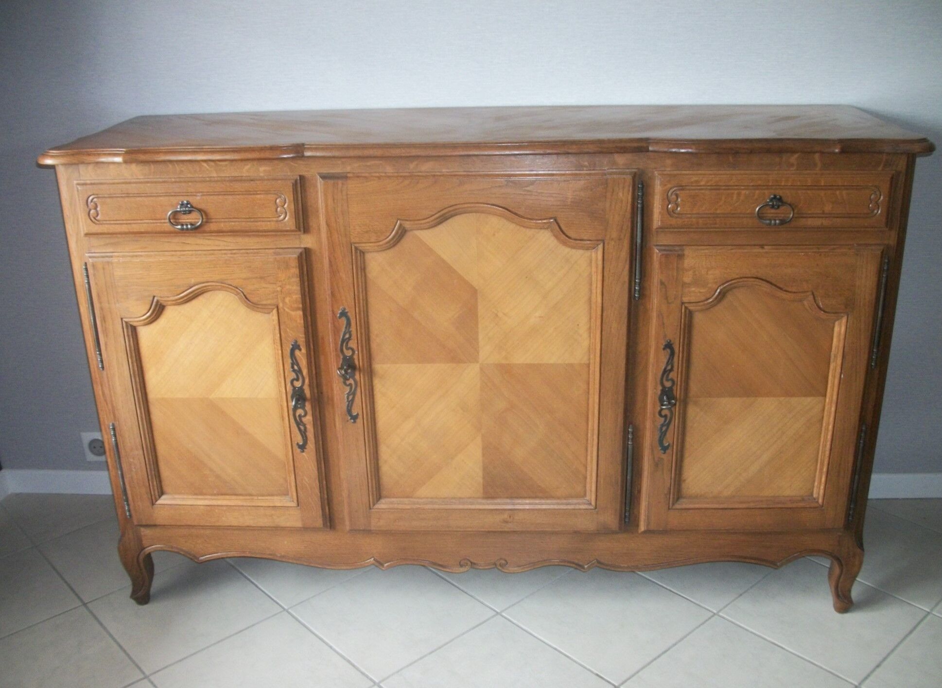 Wooden sideboard. Row