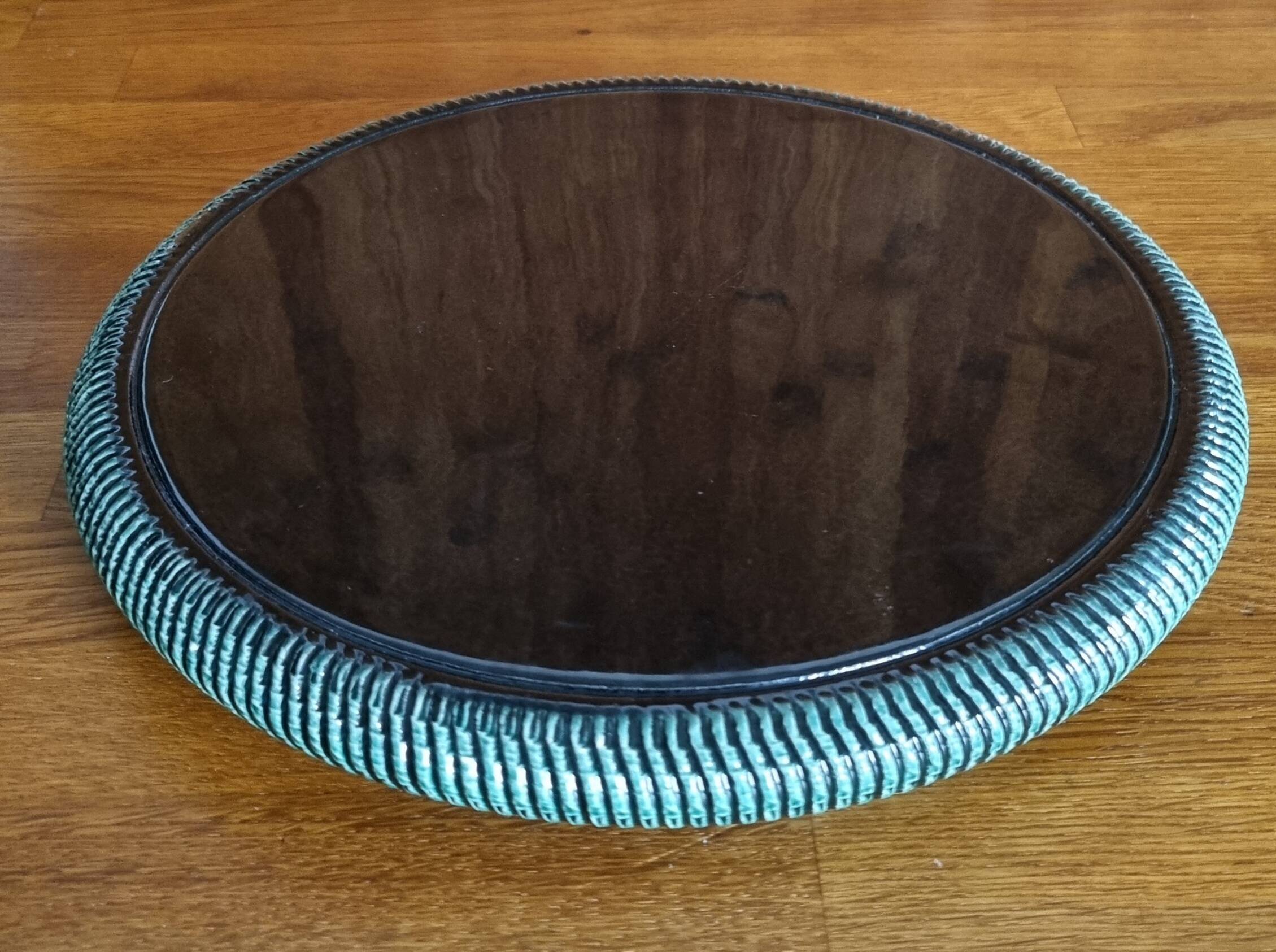 Dessous de plat vintage en céramique noire et verte