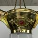 Lustre Jugendstil en laiton avec cristaux rouges