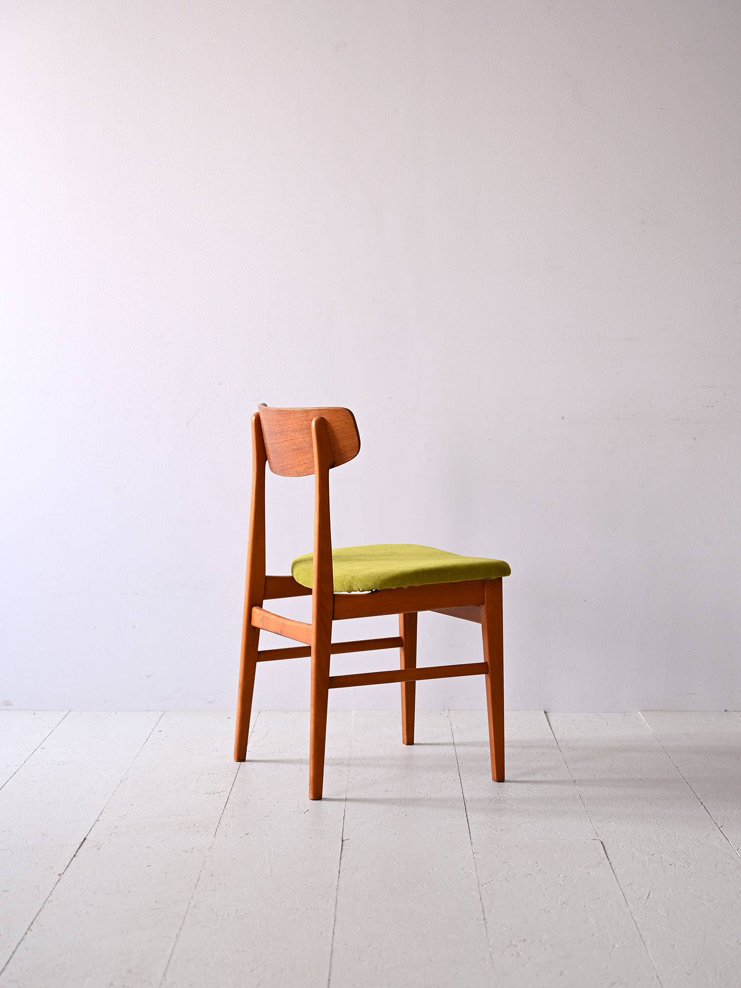 Danish teak wood chair reupholstered