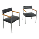 Chaises DDR avec base chromée et revêtement noir, chaises de salle à manger