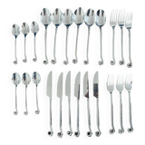 24-piece vintage stainless steel cutlery set with spiral handles - cutlery set