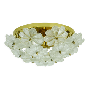 Plafonnier en verre à - fleurs