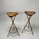 Set of Mid-Century Italian Bar Stools in Brass, 1950s