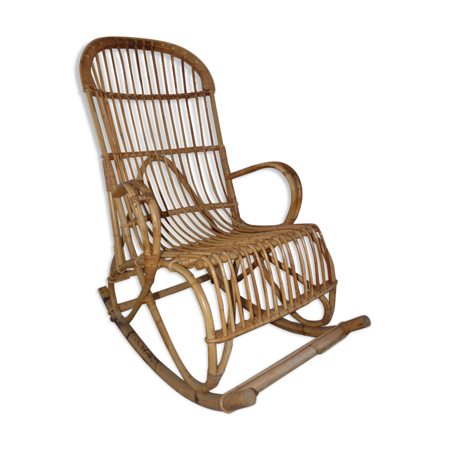 Rocking chair en rotin