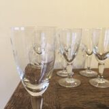 Set of 6 wine glasses etched on foot
