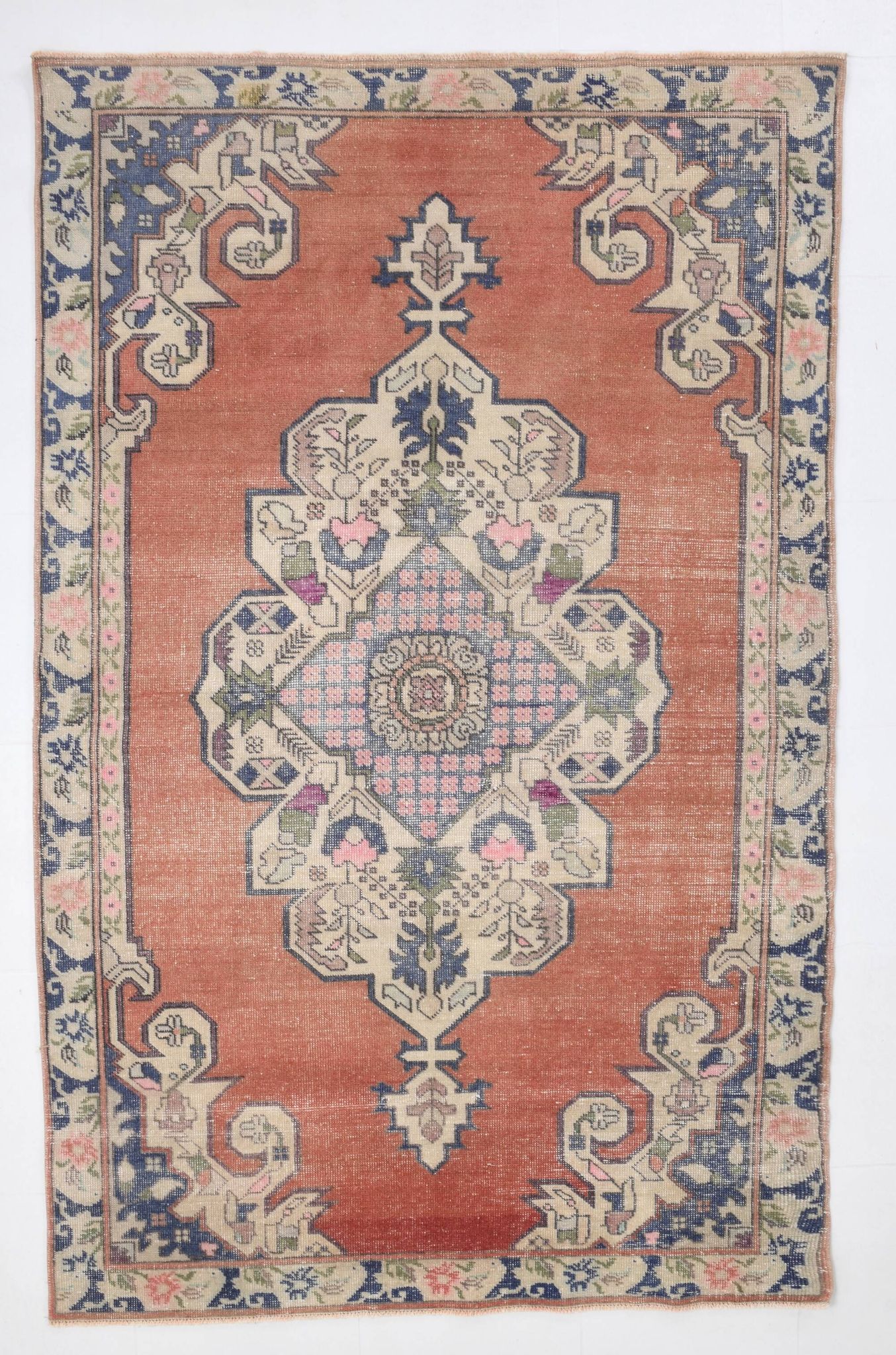 4x7 Brunt Red Oriental Handmade Vintage Rug, 142x224Cm SK 6770