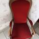 Antique Voltaire-style armchair - Red velvet and solid wood
