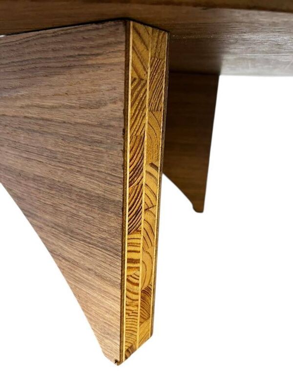 Table basse ovale rétro en bois